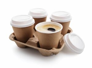 coffee take out disposable cups in holder FWXHTBM